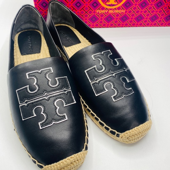 Tory Burch Shoes - Tory Burch Ines Leather Espadrilles Size 10 Color Black NWB